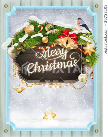 Merry Christmas wooden board. EPS 10 Merry Christmas wooden board. EPS 10 20758105