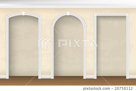 arches of different shapes in the wall 20758112