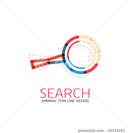 Vector thin line design logo magnifying glass 20759293