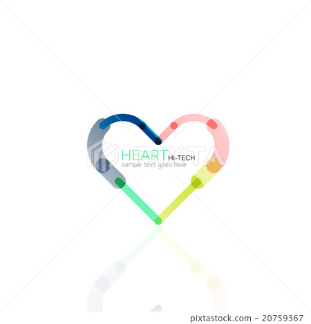 Logo love heart, abstract linear geometric Logo love heart, abstract linear geometric 20759367