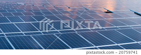 Solar cell panels in a photovoltaic power plant Solar cell panels in a photovoltaic power plant 20759741