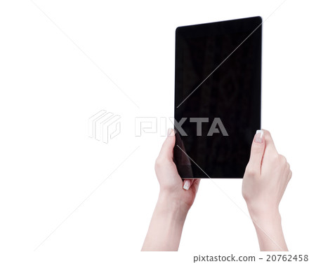 hands holding a tablet touch computer hands holding a tablet touch computer 20762458