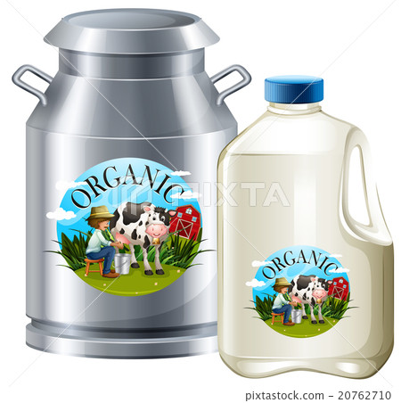 Organic milk in tank and bottle Organic milk in tank and bottle 20762710