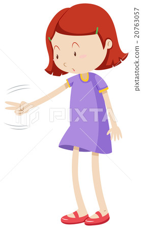 Girl playing rock paper scissors 20763057