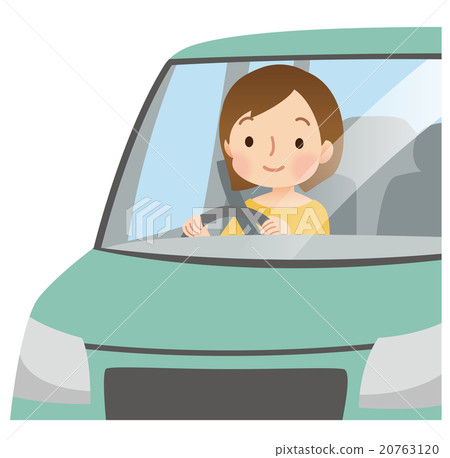 A woman driving a car 20763120