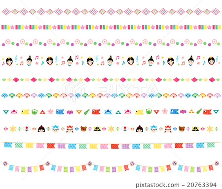 材料 - 桃子和夢想節（線和旗等） 20763394