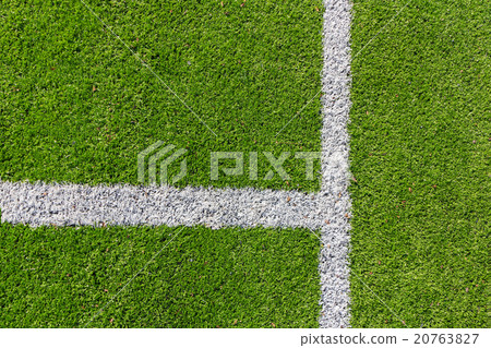 White line on the green soccer field White line on the green soccer field 20763827