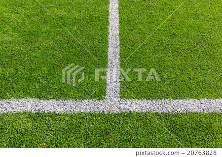 White line on the green soccer field White line on the green soccer field 20763828