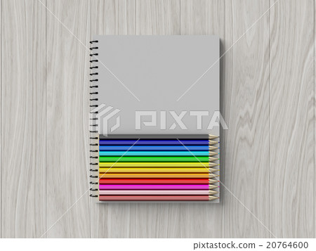 color pencil on checked notebook 20764600
