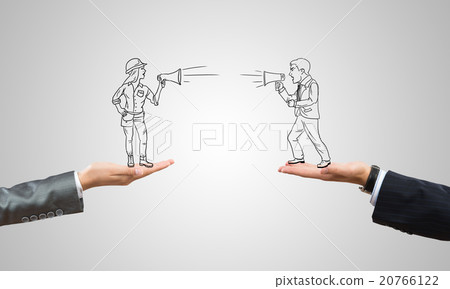 Caricatures of businessman and businesswoman Caricatures of businessman and businesswoman 20766122