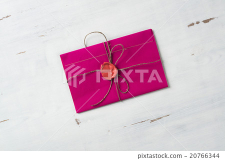 Letter with seal on table Letter with seal on table 20766344