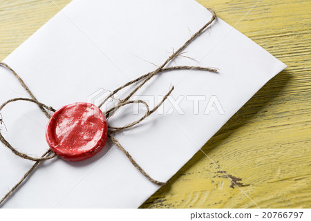 Letter with seal on table Letter with seal on table 20766797
