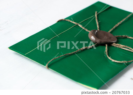 Letter with seal on table Letter with seal on table 20767033