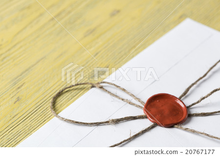 Letter with seal on table Letter with seal on table 20767177