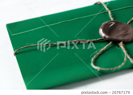 Letter with seal on table Letter with seal on table 20767179