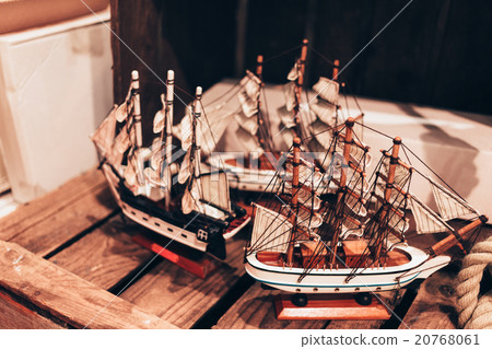 Handmade wooden toy ships close up. Handmade wooden toy ships close up. 20768061