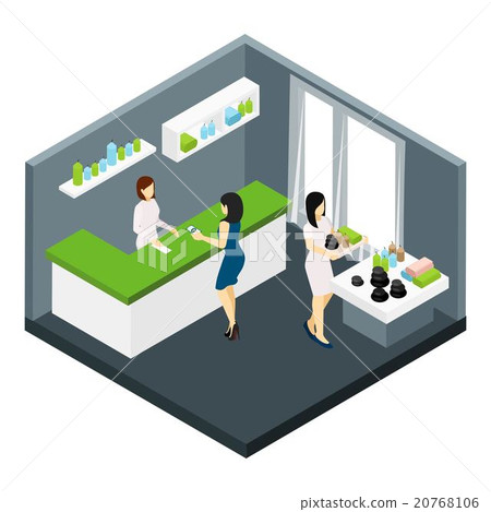 Spa Salon Isometric Illustration Spa Salon Isometric Illustration 20768106