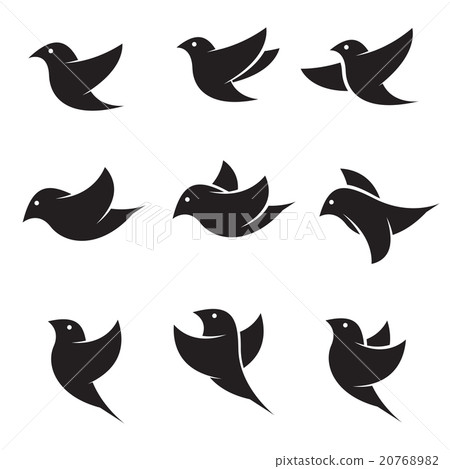 Set of vector bird icons Set of vector bird icons 20768982