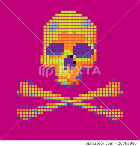 Skull and crossbones collected from pixels. Skull and crossbones collected from pixels. 20768986