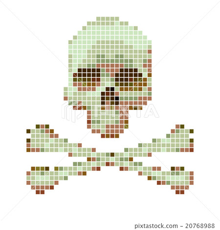 Skull and crossbones collected from pixels. 20768988