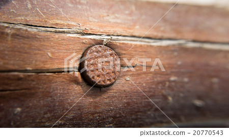 old rusty nail in wood old rusty nail in wood 20770543