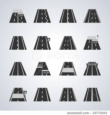 Icons of the road, vector illustration. 20770842
