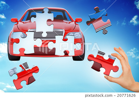 Hand making car puzzle 20771626