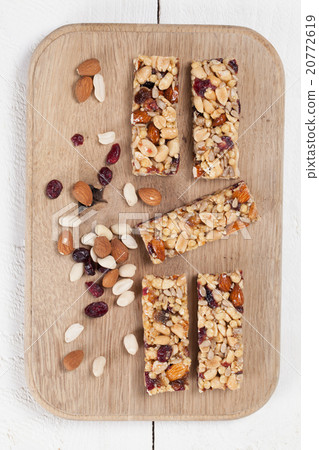 Granola bars with nuts, seeds and cranberries Granola bars with nuts, seeds and cranberries 20772619