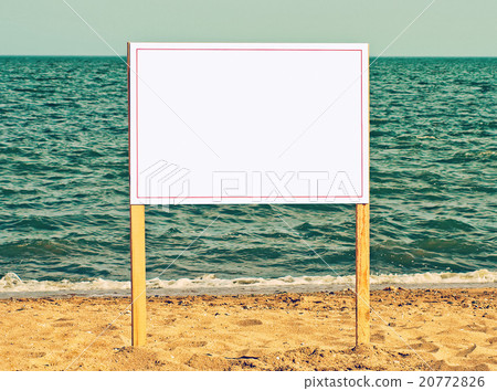 Blank billboard on sandy beach.Just add your text. Blank billboard on sandy beach.Just add your text. 20772826