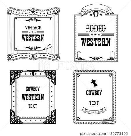 set of labels and frames in Western style isolated set of labels and frames in Western style isolated 20773193