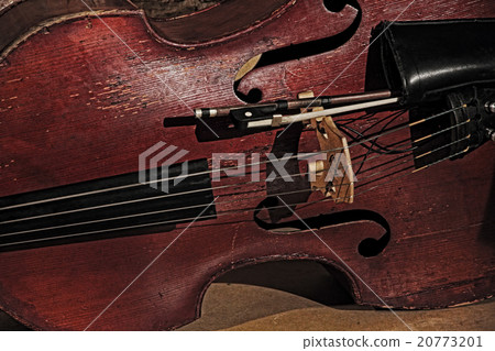 Old contrabass taken closeup. 20773201