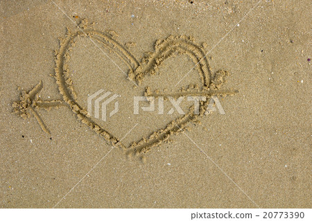 Sand background that have heart picture 20773390