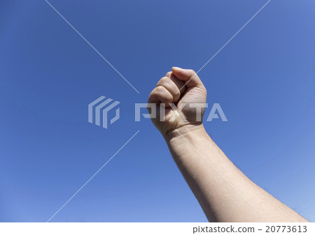 Thrust up the fist (blue sky) Thrust up the fist (blue sky) 20773613
