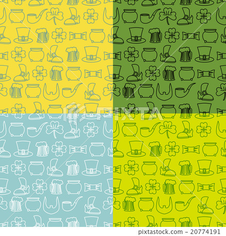 Patricks Day seamless pattern. Set of backgrounds 20774191
