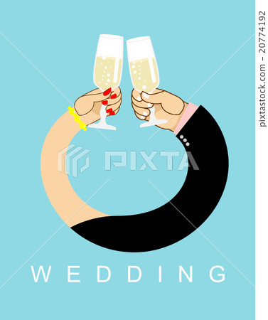 Wedding. Hands entwined, men and women in ring Wedding. Hands entwined, men and women in ring 20774192