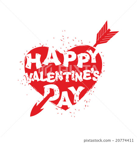 Happy Valentines Day sign. Logo of heart with Happy Valentines Day sign. Logo of heart with 20774411