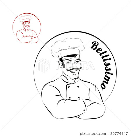 Italian chef. logo for restaurant. Bellissimo. Italian chef. logo for restaurant. Bellissimo. 20774547