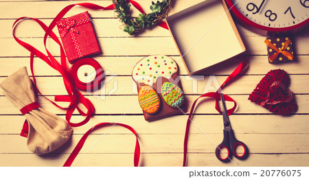 easter goodies and gifts lying on the table 20776075