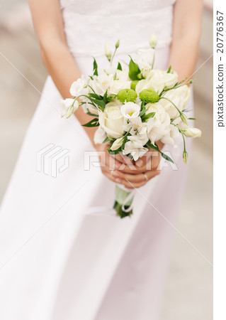 White roses bride bouquet  20776367