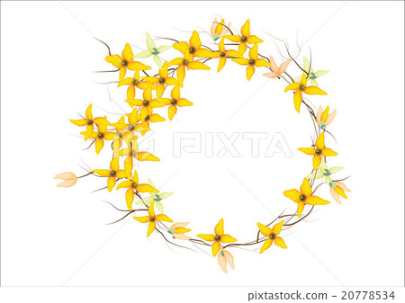 Wreath yellow flowers for border or frame 20778534