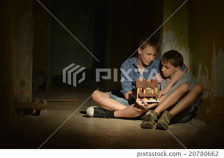 Little boys in a dark 20780662