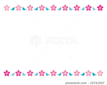 Birds and cherry blossoms frame 20781697