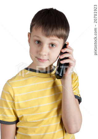Cute boy with telephone in his hands Cute boy with telephone in his hands 20781923