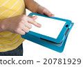 Kid's hands holding digital tablet isolated 20781929