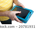 Kid's hands holding digital tablet isolated 20781931