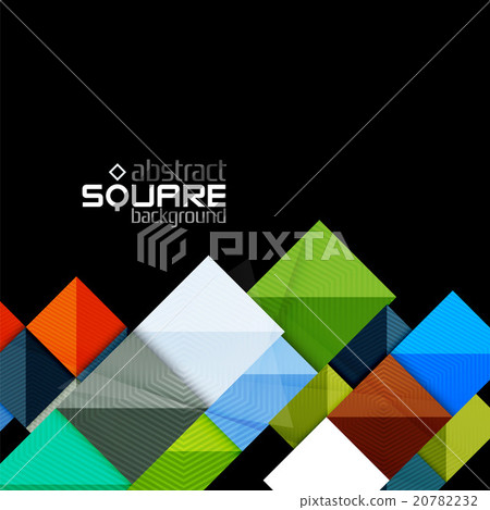 Glossy color squares on black. Geometric abstract Glossy color squares on black. Geometric abstract 20782232