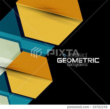 Textured paper geometric shapes on black Textured paper geometric shapes on black 20782249