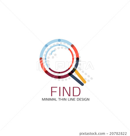 Vector thin line design logo magnifying glass Vector thin line design logo magnifying glass 20782822