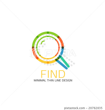 Vector thin line design logo magnifying glass Vector thin line design logo magnifying glass 20782835