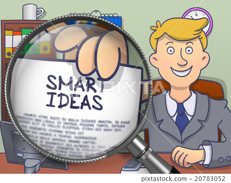 Smart Ideas through Magnifying Glass. Doodle 20783052